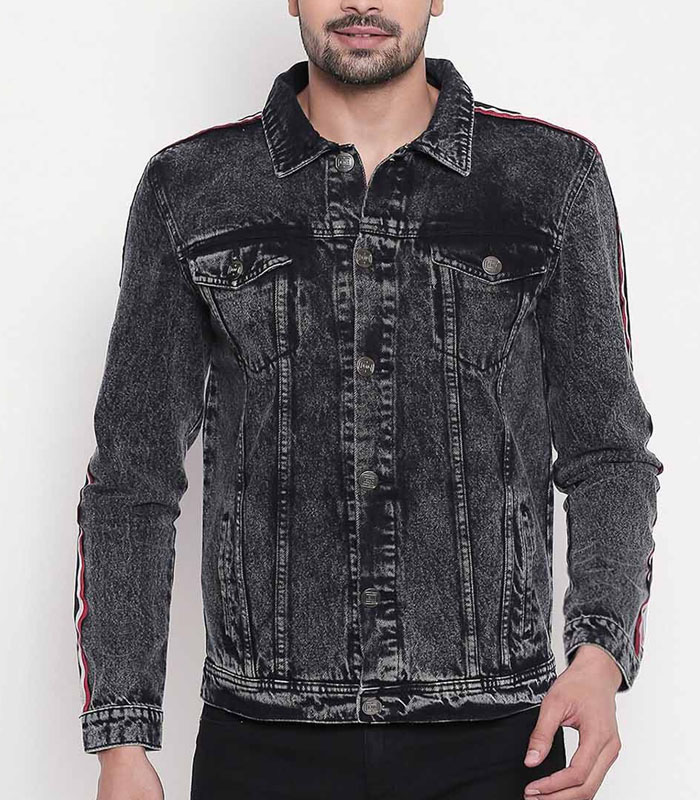 Acid wash denim jacket