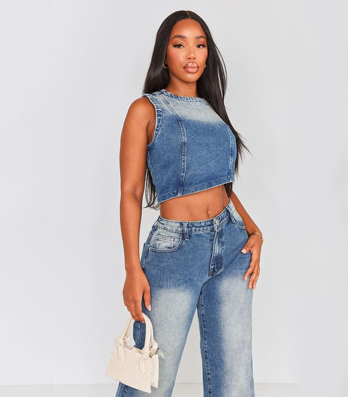 Denim crop top