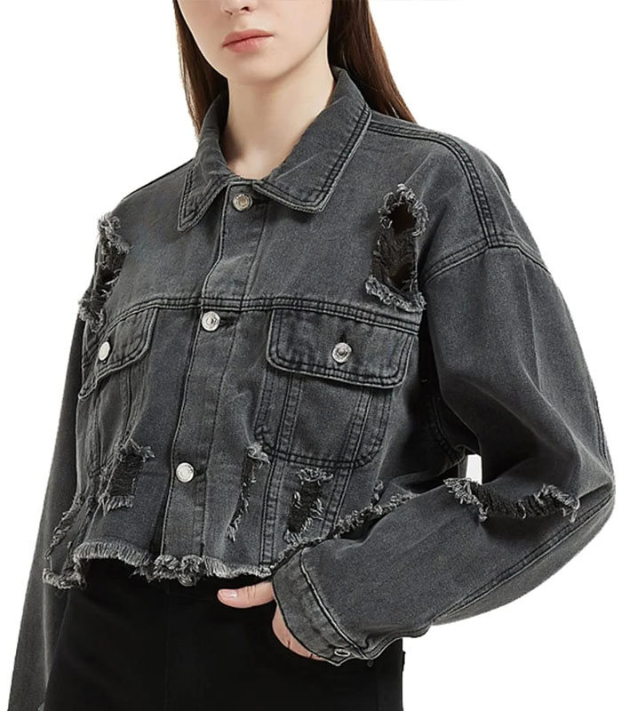 rhinestone and dtf custom made denim jacket