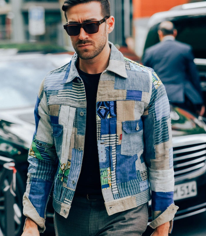 Men personalized denim jacket
