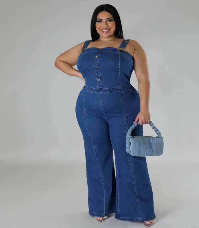 Plus-Size Women's Slim-Fit Overalls