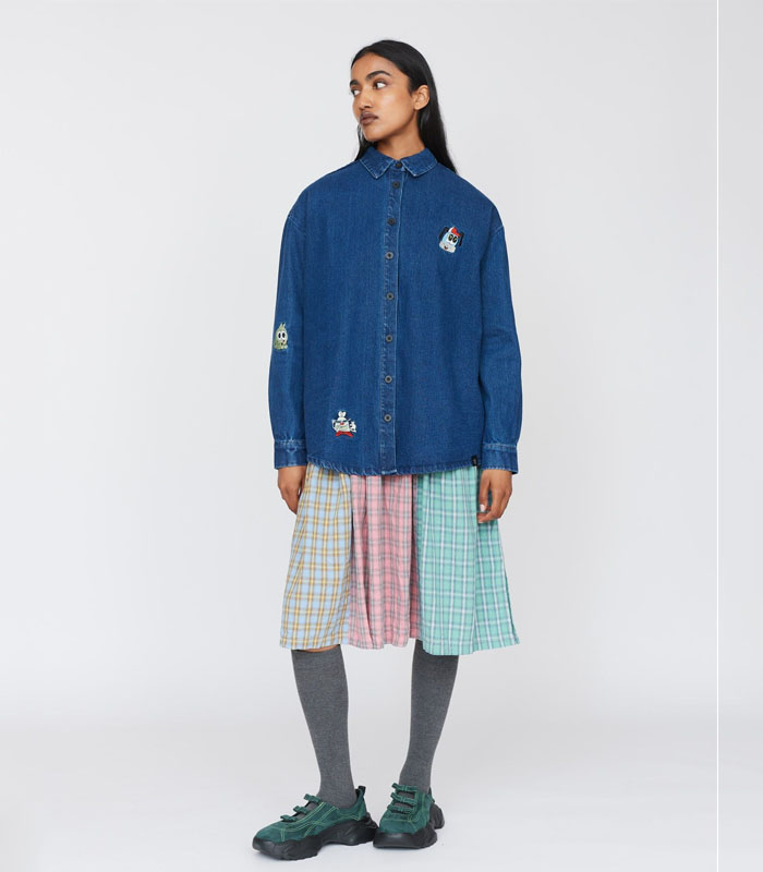 Oversized denim shirt