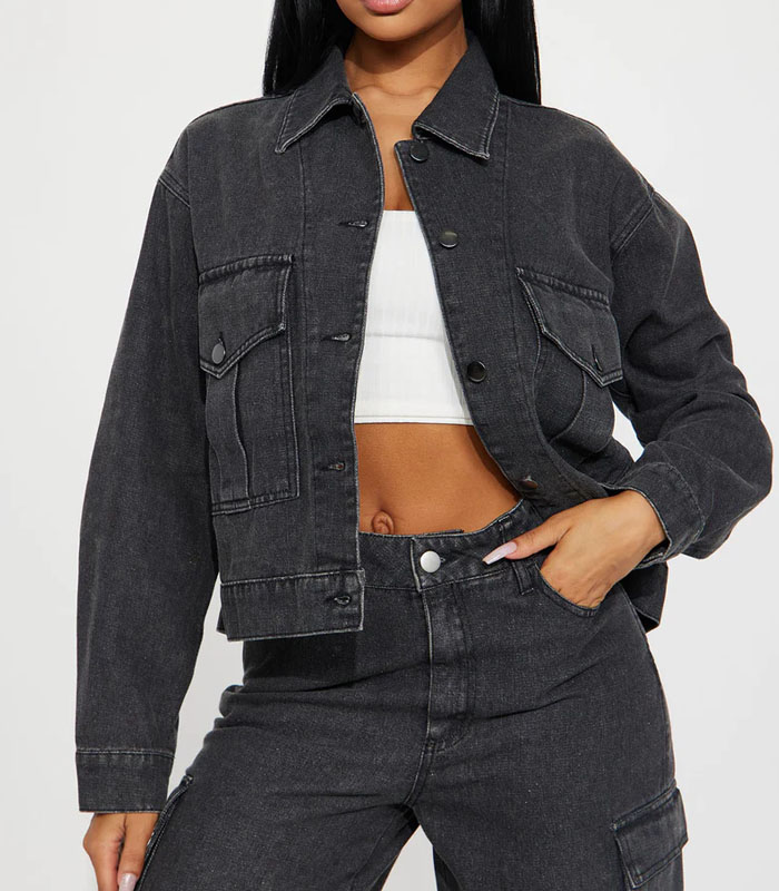 black denim shacket