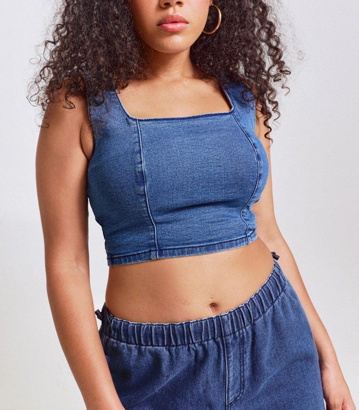 denim corset top