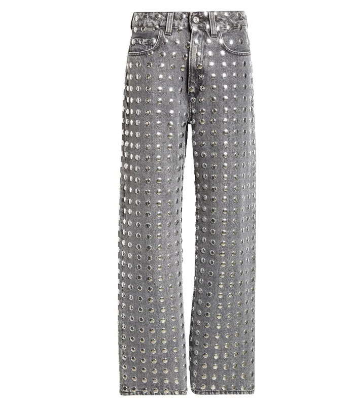 Hot-fix studded jeans