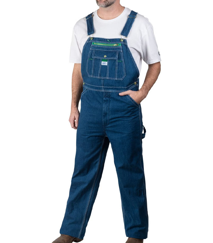 Men's Stonewashed Denim Bib Overalls