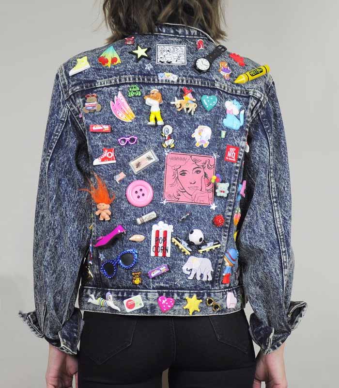 Retro 80s Embroidered & Patched Denim Jacket