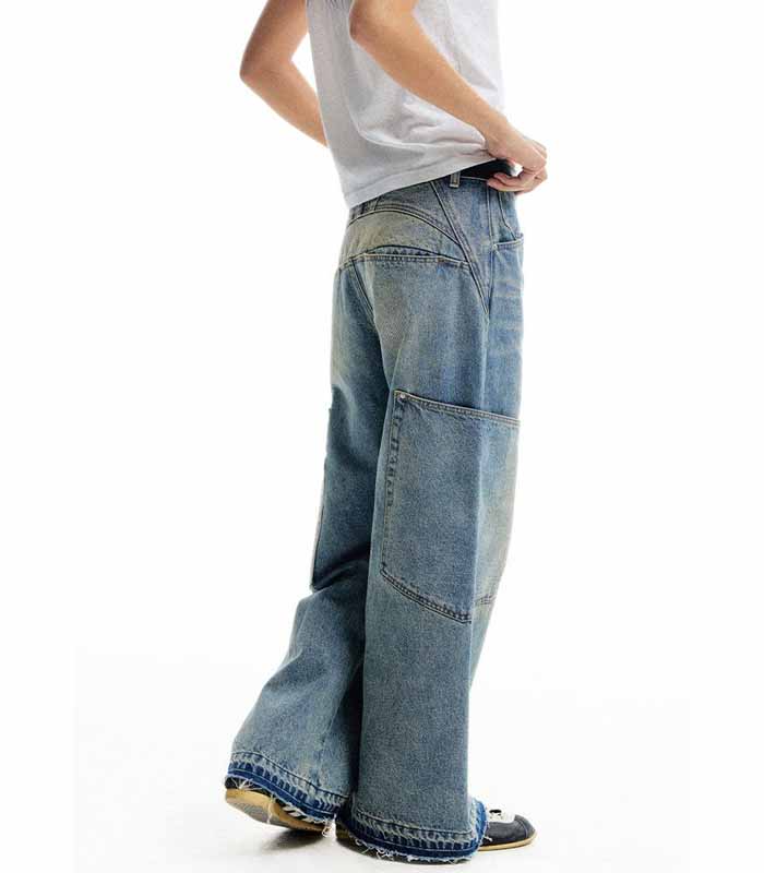Big Pocket Washed Jeans