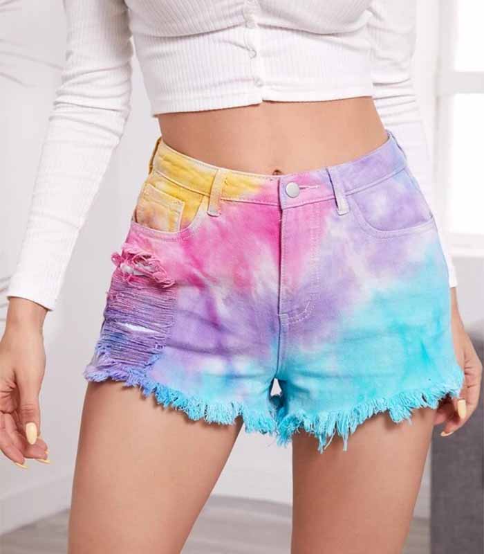 Vibrant women's jean shorts