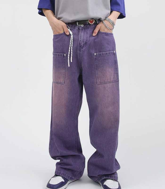 Men's Casual  Washed Straight Leg Jeans