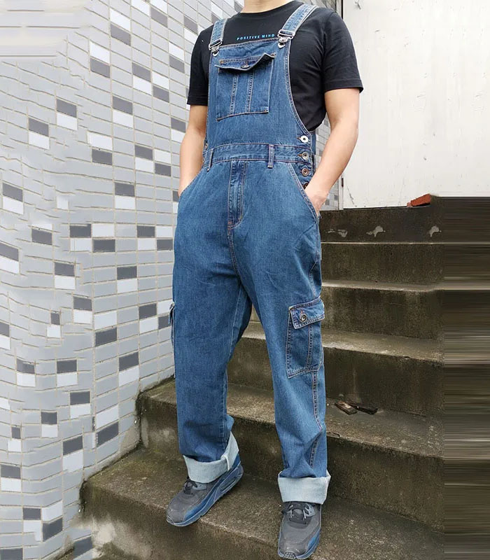 Jeans Men Men's Denim Overalls Men's Overalls Jumpsuit Multi-pocket
