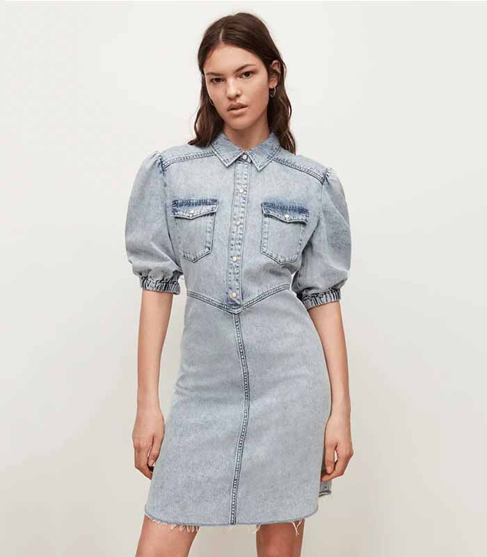 Light-wash denim dress