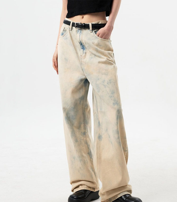 women's Tie Dye Wide Jeans