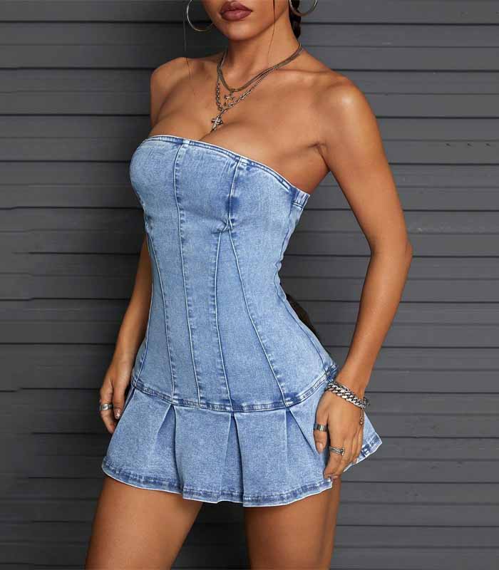 Women Casual Denim Dress, Minimalist & Fashionable