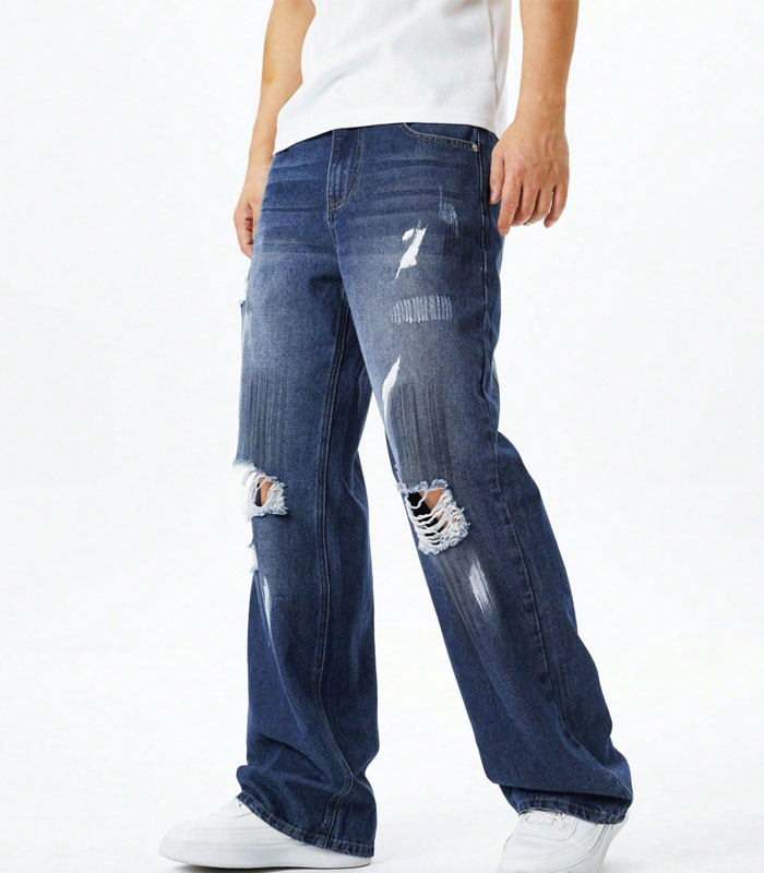 Men's Casual Everyday Washed Distressed Denim Jeans