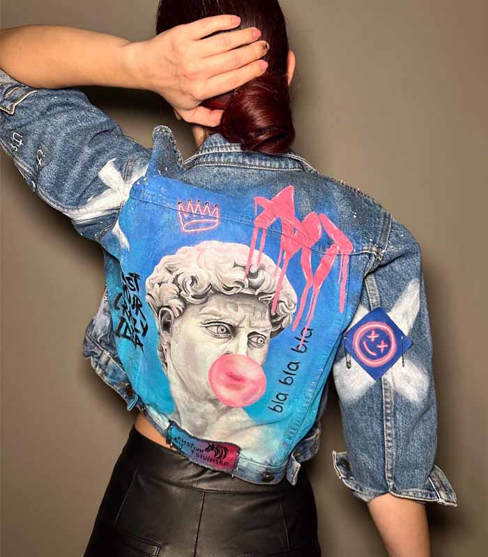 Personalized Denim Jacket, Art Custom Hand Painted Jacket with Patches