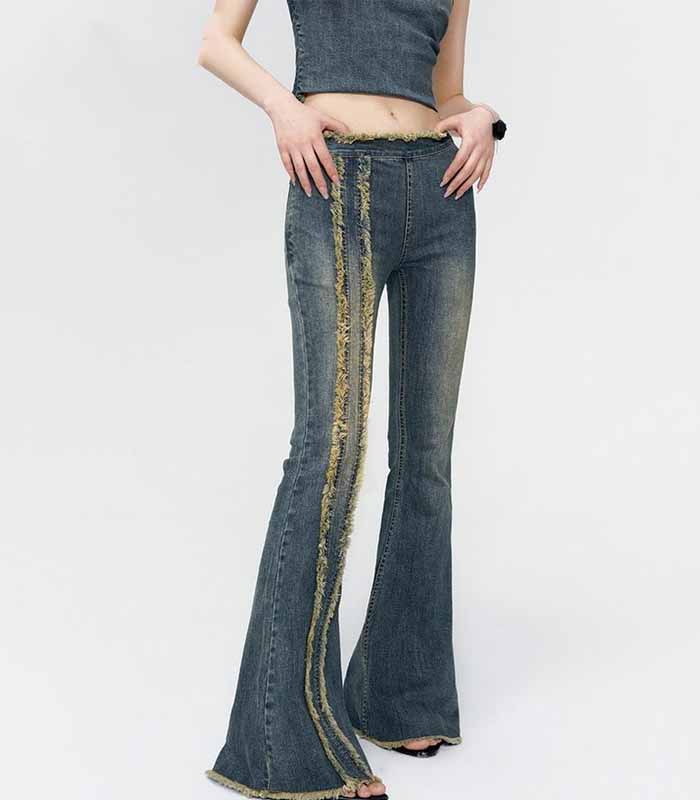 Women's Distressed Flared Bootcut Jeans