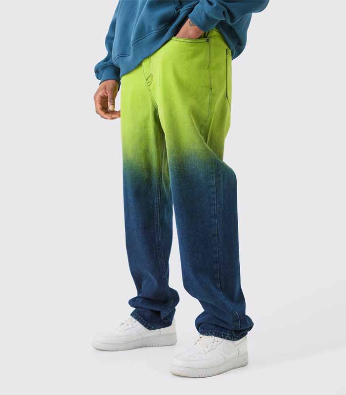 Mens Tall Relaxed Rigid Ombre Jeans