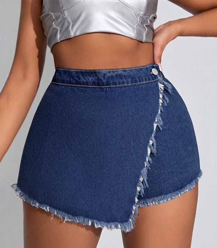 plus size Jupe-short en denim for women