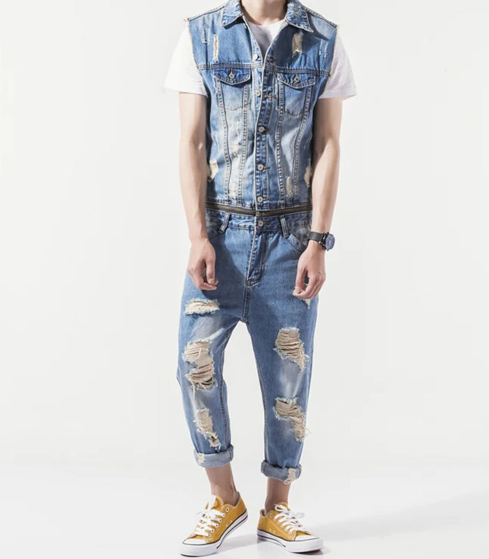men's denim overalls & jumpsuits