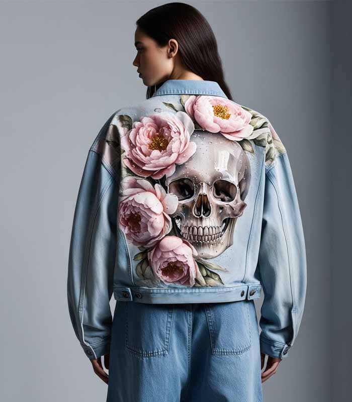 Hand painted clothes, denim jacket, customization for women