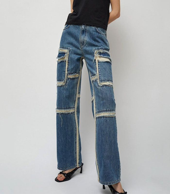 Unique handmade patchwork jeans for women