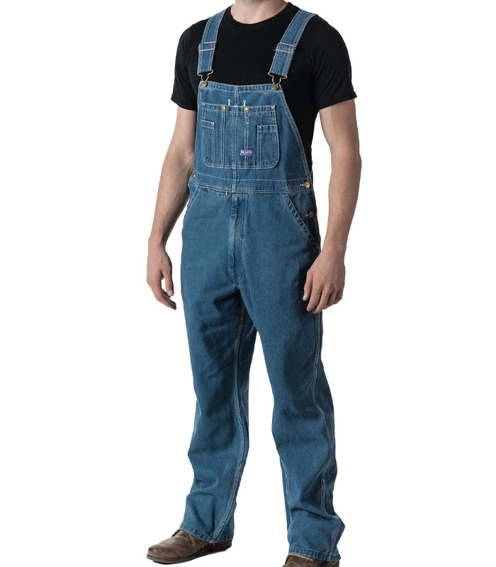 Men's Big Smith Denim Bib Overall Stone Washed