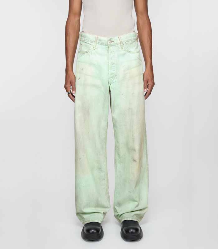 men's Baggy fit  jeans-Mint green