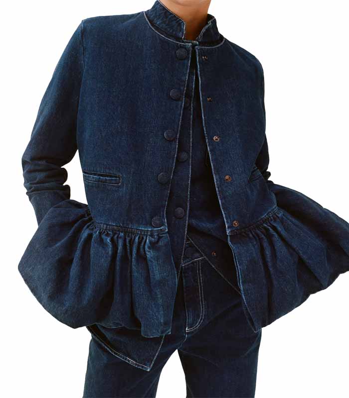 DENIM PEPLUM JACKET