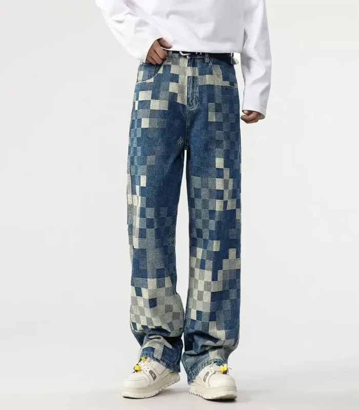 Mosaic Relaxed-Fit Straight Jeans