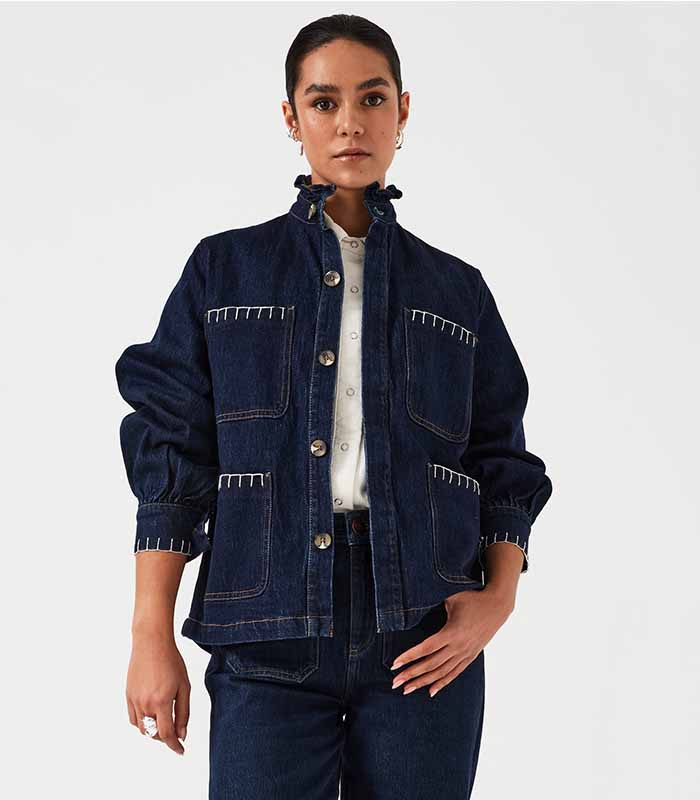 Women's Workwear Pocket Raw Denim Jacket