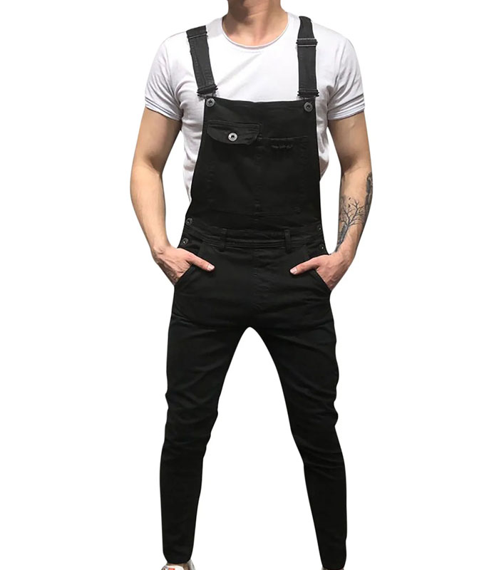 Men's Denim Bib Overalls Denim Relaxed Fit Overalls Workwear with Adjustable Straps
