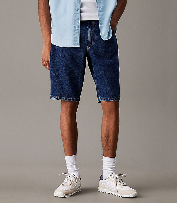 Men's Regular Fit Raw Blue Washed 100% Cotton Denim Shorts