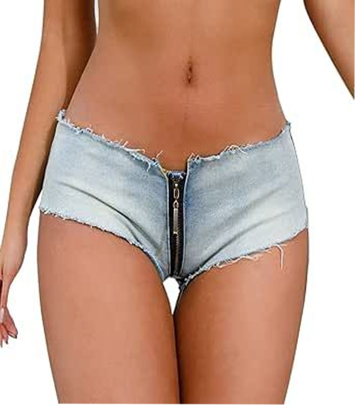 Women's Denim Shorts Low Waist High Cut Party Nightclub Mini Booty Sexy Jean Short Clubwear