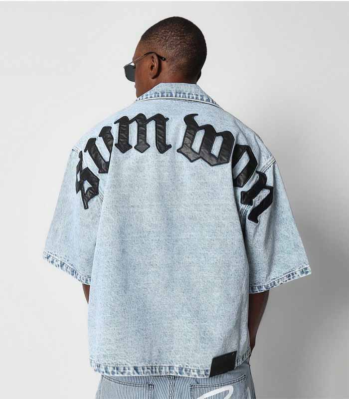 Denim Shirt With Front & Back PU Patch