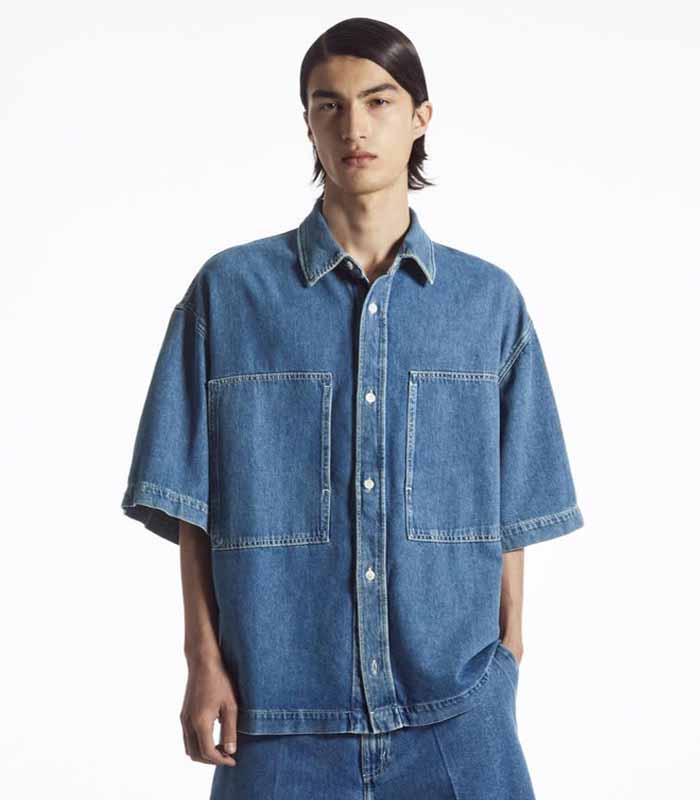 Men's Topstitch Pocket Denim Shirt