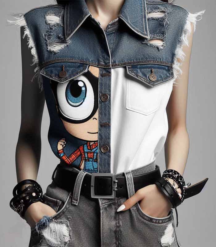 Hand painted clothes, denim tops, customization for women