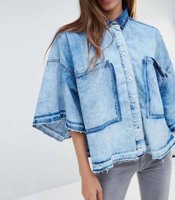 customized Oversized Streetwear Denim Shirt