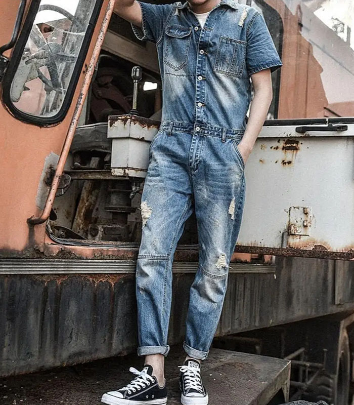 Popular Street Jacket Denim Overalls