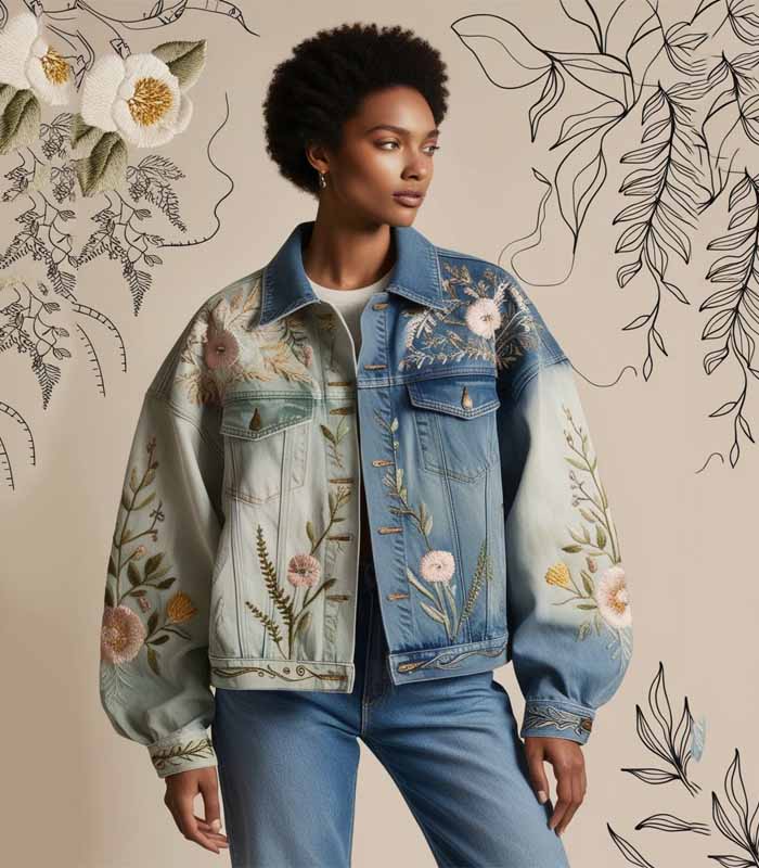 Hand painted clothes, denim jacket,  custom drawing for women