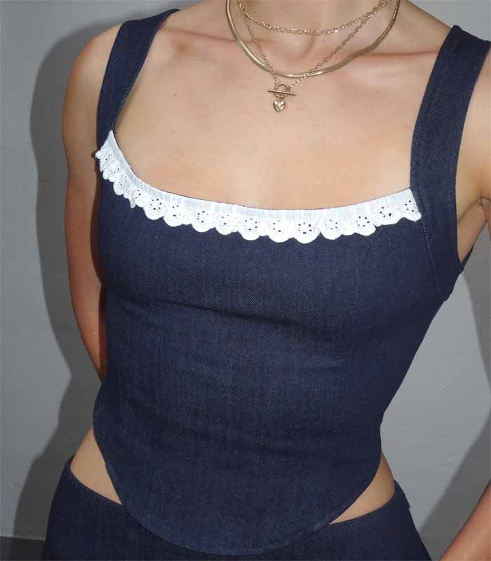 Corset Top  Indigo 