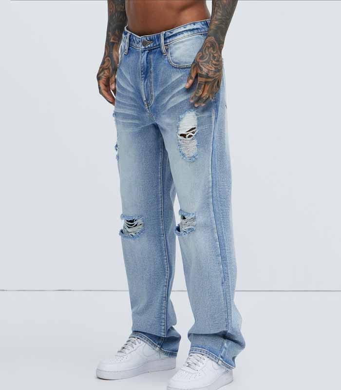 Distressed Light Wash Jeans