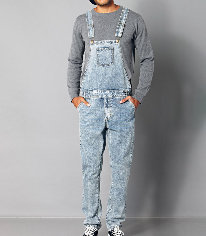 Classic Denim Overalls in Blue for Men