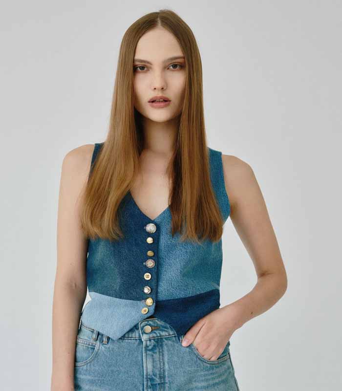 Upcycled Denim Waistcoat