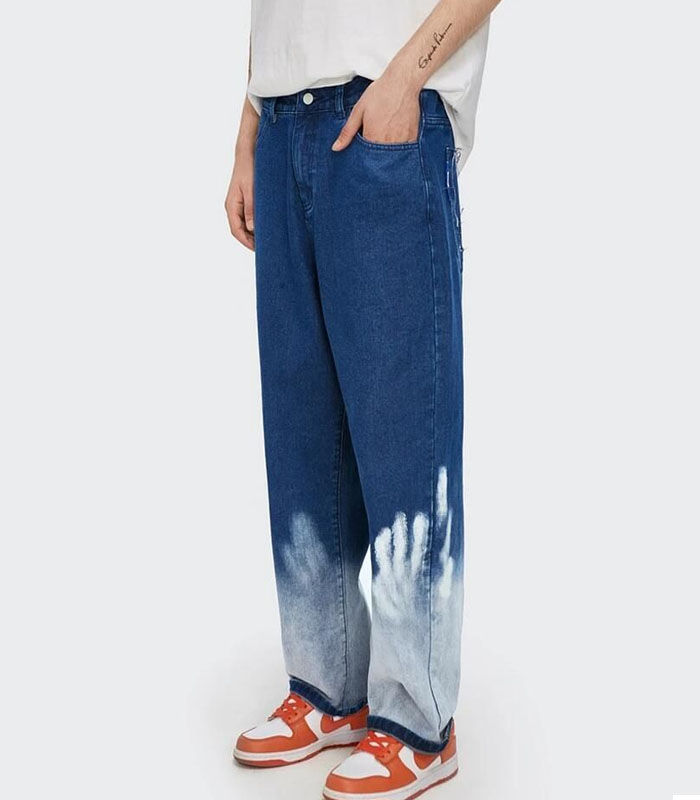 Men's Streetwear Color Gradient Straight Denim Pants