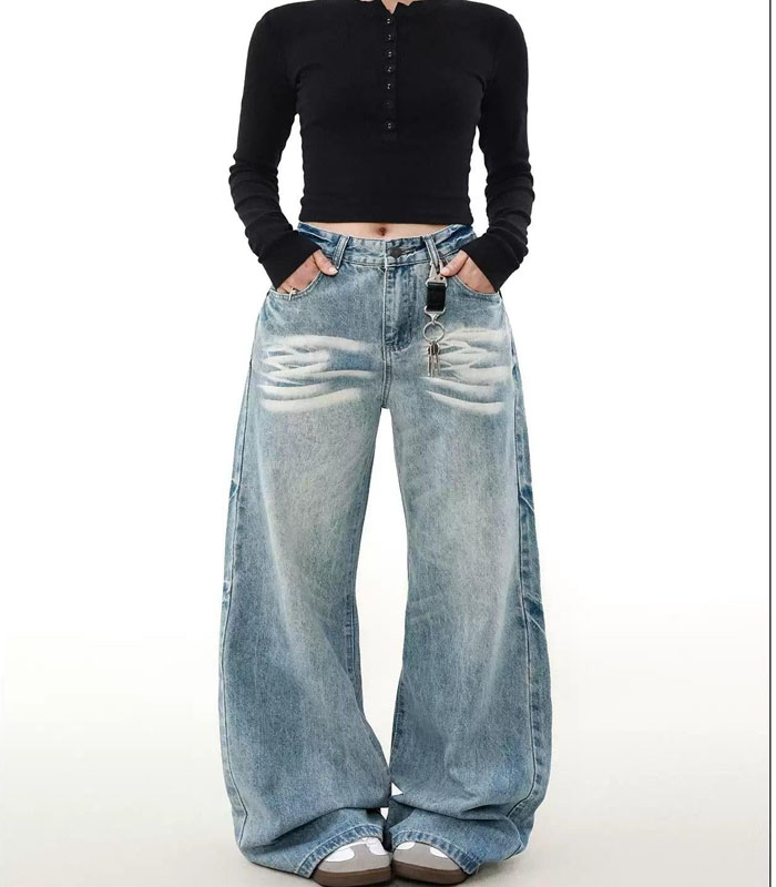 Fade Smudges Washed Straight-leg Jeans