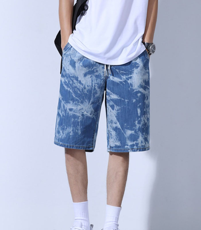 Breathable Cotton Blend Tie-Dye Shorts