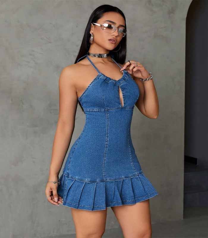 Curvy Denim Mini Dress