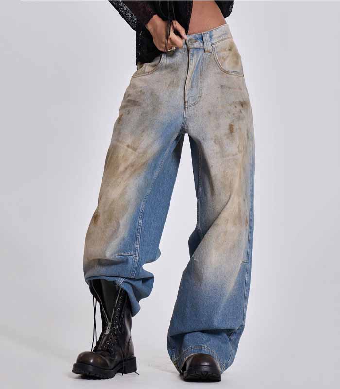 Vintage Wash Streetwear Style men's jeans