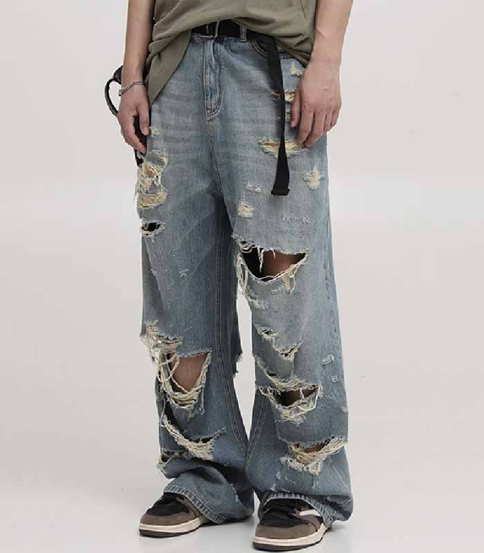 Medium Wash Distressed men's jeans